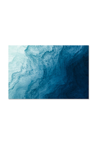 Printoot Ocean Wave Canvas Print Deep Blue Abstract for Nautical Themed Inter...
