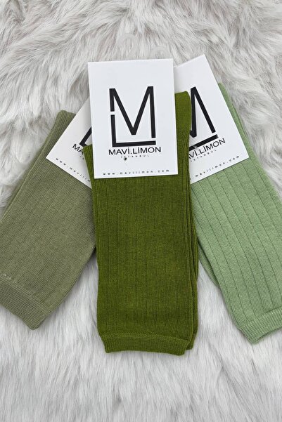 mavi limon 3'lü Green Çorap
