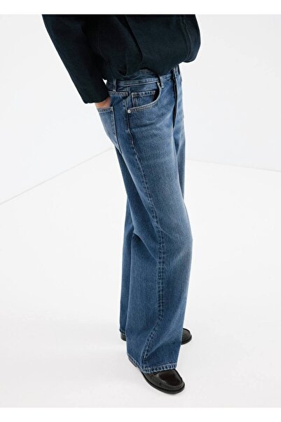 MANGO Woman Düz kesim düşük bel jean