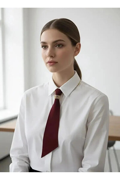 Dorvina Tie Necklace Burgundy Color Gold Brass Chain Design Bijouterie Women's Necklace Tie Accessory