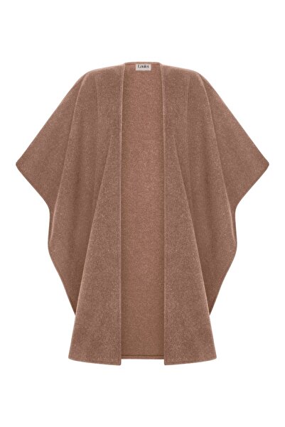 laulei Wool Cape Poncho Light Brown