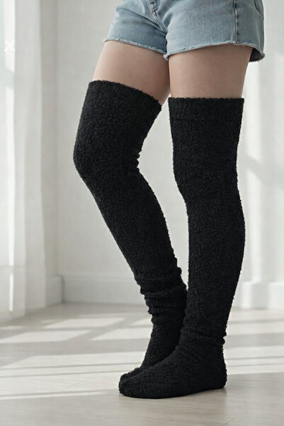 ribac Wellsoft Peluş Diz Üstü Ev Çorabı | Çift Taraflı Ultra Yumuşak Uyku & P...