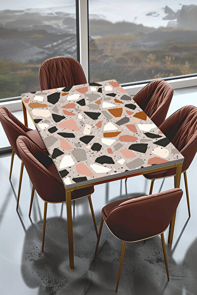 Rabadon Terrazzo Mosaic Pattern Adhesive Table Covering Foil - Waterproof Fur...