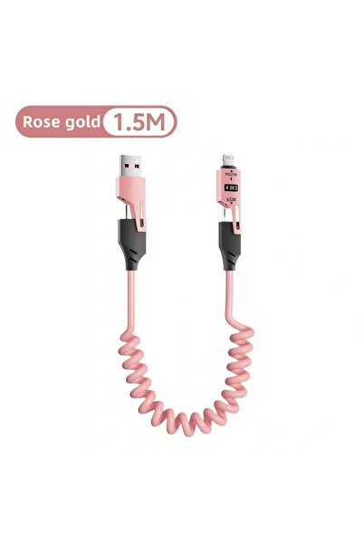 EİMA Spiral USB Şarj ve Data Kablosu | Yaylı, Esnek, Dolanmayan