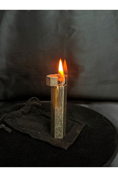 PROMISE Premium Benzinli Çakmak | Gümüş Ağır Metal Tasarım | Şık & Hediye Far...