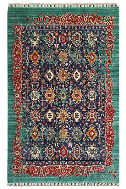 Neşem Halı Boutique EKO HALI Harem HRM 04 Blue Geleneksel Desenlere Sahip Yün...