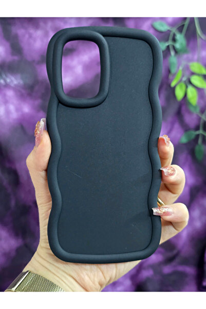 Magic Ring Oppo A74 Compatible Soft Textured Wave Edge Matte Black Case