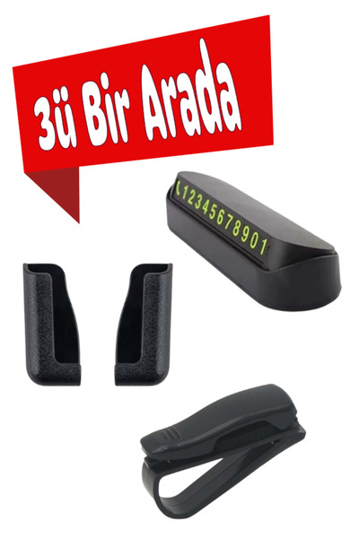 Depo Konum Fosforlu Numaratör Araç İçi Yapışkanlı Telefon Tutucu Araç İçi Göz...