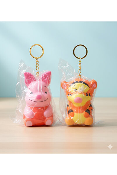 Srctech Breloc moale cu 2 figurine Winnie The Pooh și Piglet - Dimensiune mar...