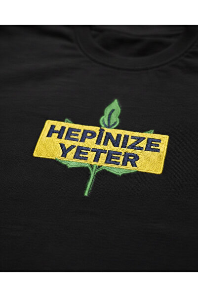 FAUNION Hepinize Yeter Slogan Nakışlı Unisex Unisex T-shirt