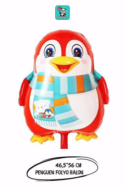 Bunloon Ayaklı Penguen Figürlü Folyo Balon 46,5×56 cm Doğum Günü Parti Süsleme