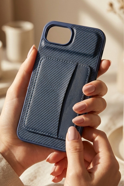 EDELFU iPhone 16E - Cover with Leather-Look Card Holders Silicone Protective Long Lasting Case