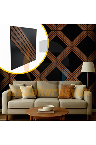 tsddekorasyon Çıtalı Siyah Geometrik Modern Duvar Kaplaması - Dekoratif Çıtal...