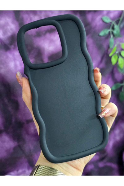 Magic Ring Realme C63 and Realme C61 Compatible Soft Textured Wave Edge Matte Black Case