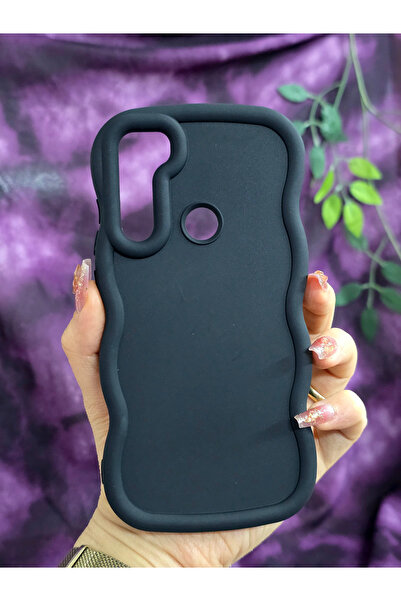 Magic Ring Redmi Note 8 Compatible Soft Textured Wave Edge Matte Black Case