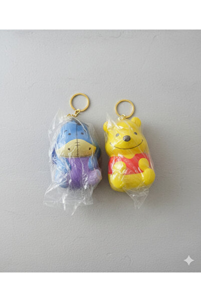 Srctech 2'li Sukuşi Winnie The Pooh ve Eeyore Figürlü Yumuşak Anahtarlık - Bü...