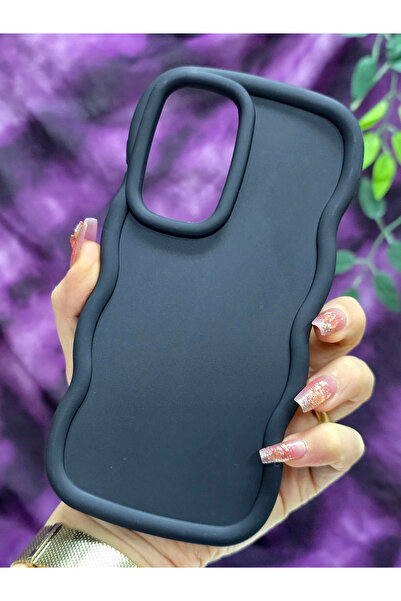 Magic Ring Samsung Galaxy A56 Compatible Soft Textured Wave Edge Matte Black Case