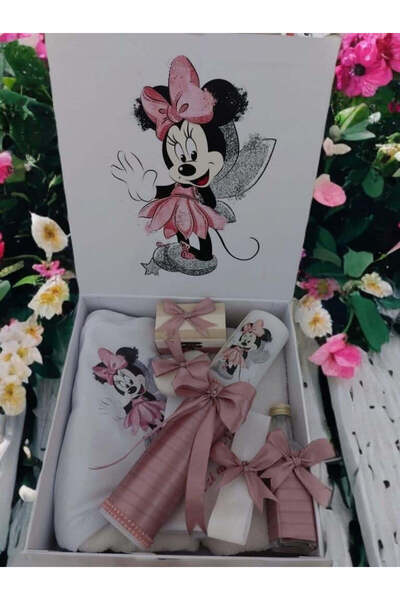 OBSIDION Σετ βάπτισης DISNEY - κουτί κεριού - ροζ απόχρωσης Μίνι "