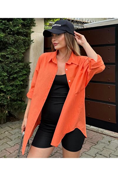 aleksandritbutik ALEKSANDRİT BUTİK KADIN KETEN GÖMLEK