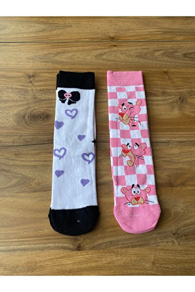Nexa Doğaltaş Cartoon Character Patterned College Socks (Set of 2)
