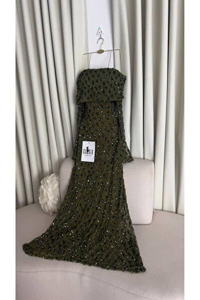 Calissa Store olive green evening dress