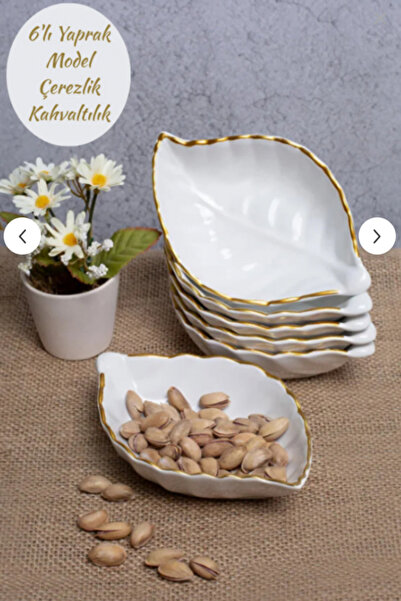Online Kapında Lüks 6'lı Yaprak Model Beyaz ÇerezliK/Kahvaltılık