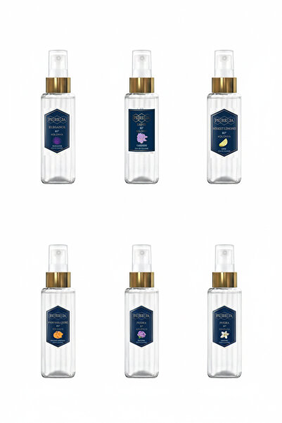 Pereja 6x 100 ml. Sprey kolonya seti | Kaşmir Pudra - Elegans - Yasemin - Por...