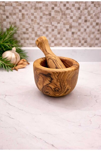 WoodBay Zeytin Ağacı El Yapımı Ahşap Havan