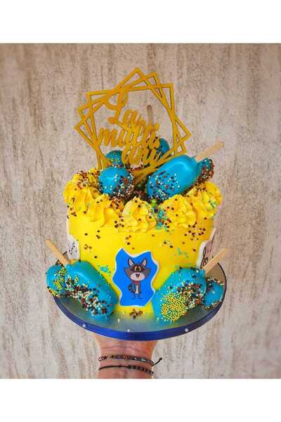 Bee Funky Square Topper 'Happy Birthday'