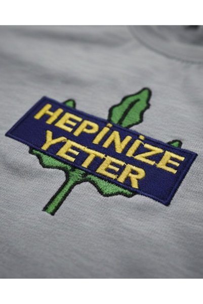 FAUNION Hepinize Yeter Slogan Embroidered Unisex T-Shirt