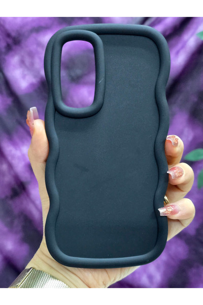 Magic Ring Samsung Galaxy A54 Compatible Soft Textured Wave Edge Matte Black Case
