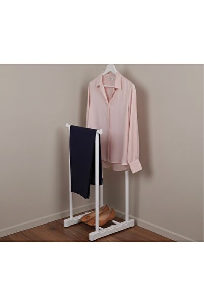 Q Prestij İkili Dilsiz Uşak Elbise Askısı Yüksekliğine Göre Ayarlanabilir