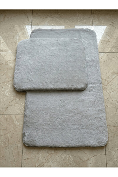 FeelHome Bonnie Rabbit Hair, Non-Slip Bottom, Fluffy, Ultra-Luxury, Washable 2-Piece Bath Mat