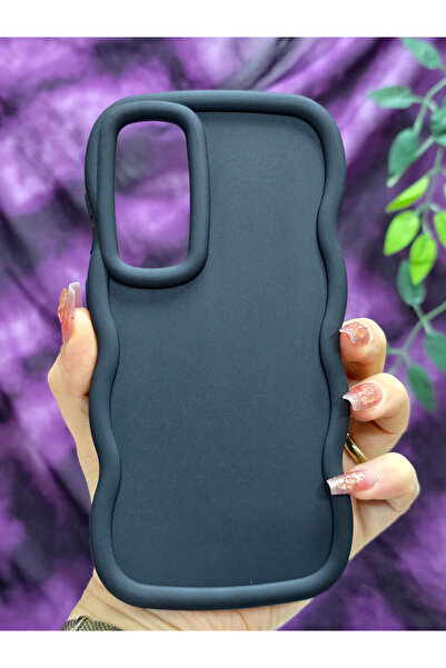 Magic Ring Samsung Galaxy A55 Compatible Soft Textured Wave Edge Matte Black Case