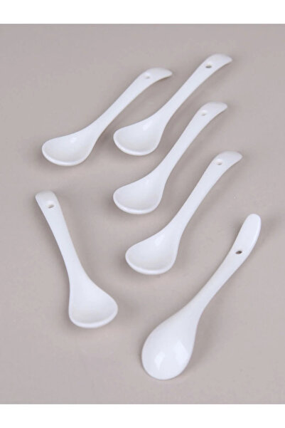 Madame Coco 6Pcs Lux Porcelain Tea Sugar Jam Spoon Teaspoon Dessert Seasoning Spoon