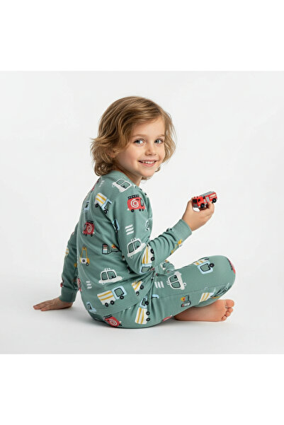 MİLAYS LİFE HOME COLLECTİON طقم بيجامة للأولاد مصنوع من القطن بنسبة 100%، ملون، للأعمار من 5 إلى 8 سنوات
