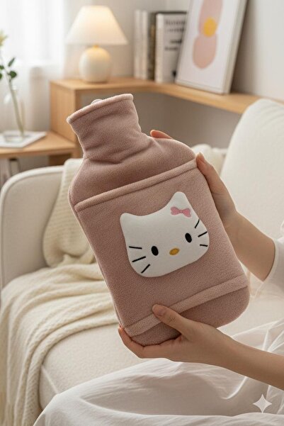 Kitchen Beauty Peluş Kılıflı Hello Kitty Emojili Sıcak Su Torbası 2 lt Cepli ...