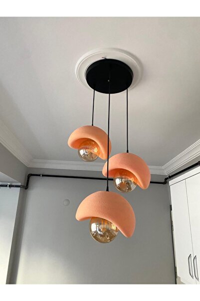 DREAM MODE Beton Görünümlü Modern Şık İskandinav Tarz 3 Başlıklı Avize (25cm)...