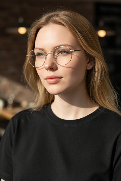 HabeQ Round Model Optical Compatible Transparent Women Men Glasses Metal Frame