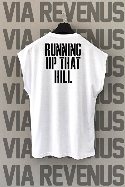 Vordevia Running up That Hill - Hawkins, In. Front and Back Printed Zero Sleeve 100% Cotton Sports T-Shirt