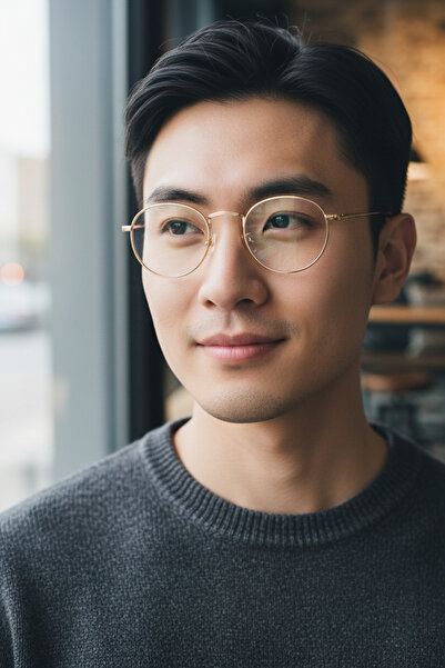 HabeQ Round Model Optical Compatible Transparent Unisex Glasses Metal Frame