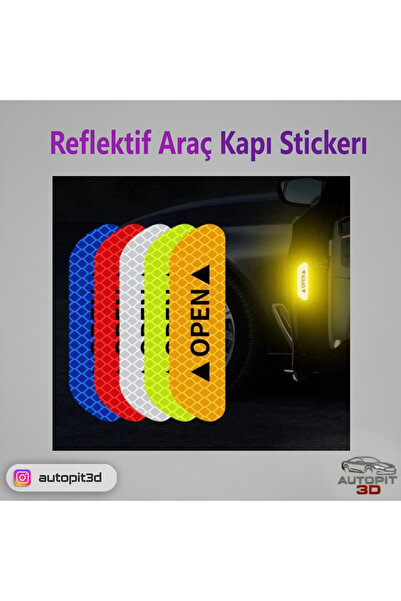 AutoPit 3D Reflektif Araç Kapı Stickerı (4'lü Paket)