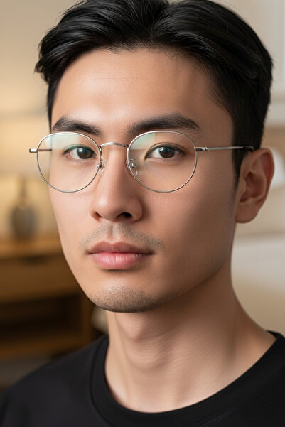 HabeQ Round Model Optical Compatible Transparent Unisex Glasses Metal Frame