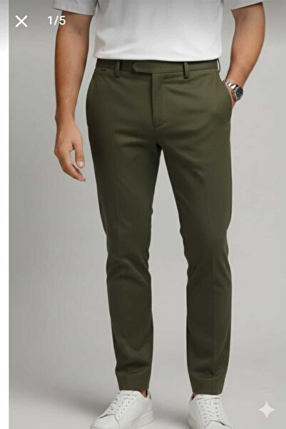 Asil Man Jogger Lycra Ankle-Length Fabric Pants