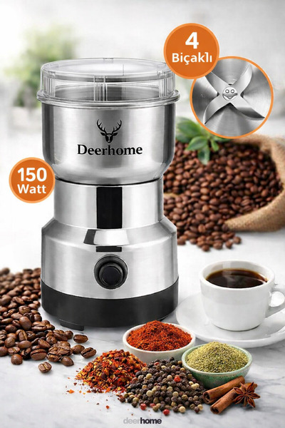 MCA Deerhome 150 Watt Elektrikli Kahve Değirmeni Çok Fonksiyonlu Un Öğütme Ma...