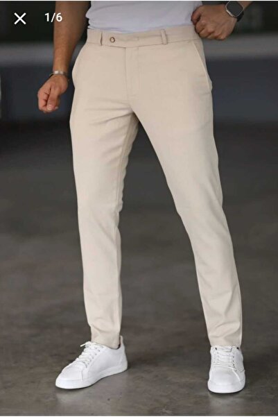 Asil Man Jogger Lycra Ankle-Length Fabric Pants