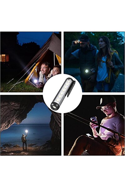 Generic Magnetic Flashlight, Waterproof Pocket Magnetic Light IP65, Rechargeable LED Work Light, Small USB C