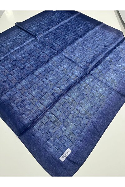 Picasso İpek Görünümlü Lacivert Kristal Eşarp – Twill Şık Tasarım 90x90