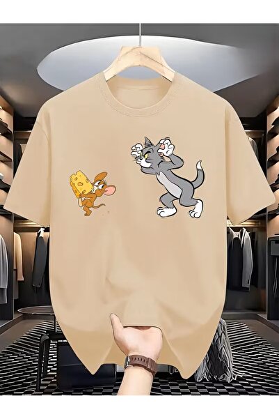 oneagılyazı Men's and Women's Vintage Tom and Jerry Chase Graphic T-Shirt