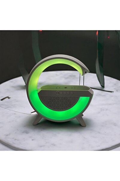 GenelTedarik LED Işıklı Bluetooth Hoparlör Kablosuz Şarj Özellikli Masaüstü L...